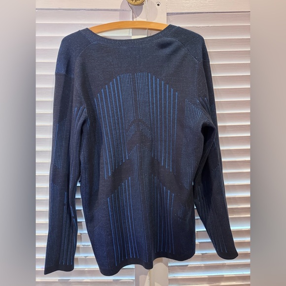 Pendleton Silk Blend Cardigan Petite Large Navy Blue Geometric V Neck NWT - Picture 3 of 8